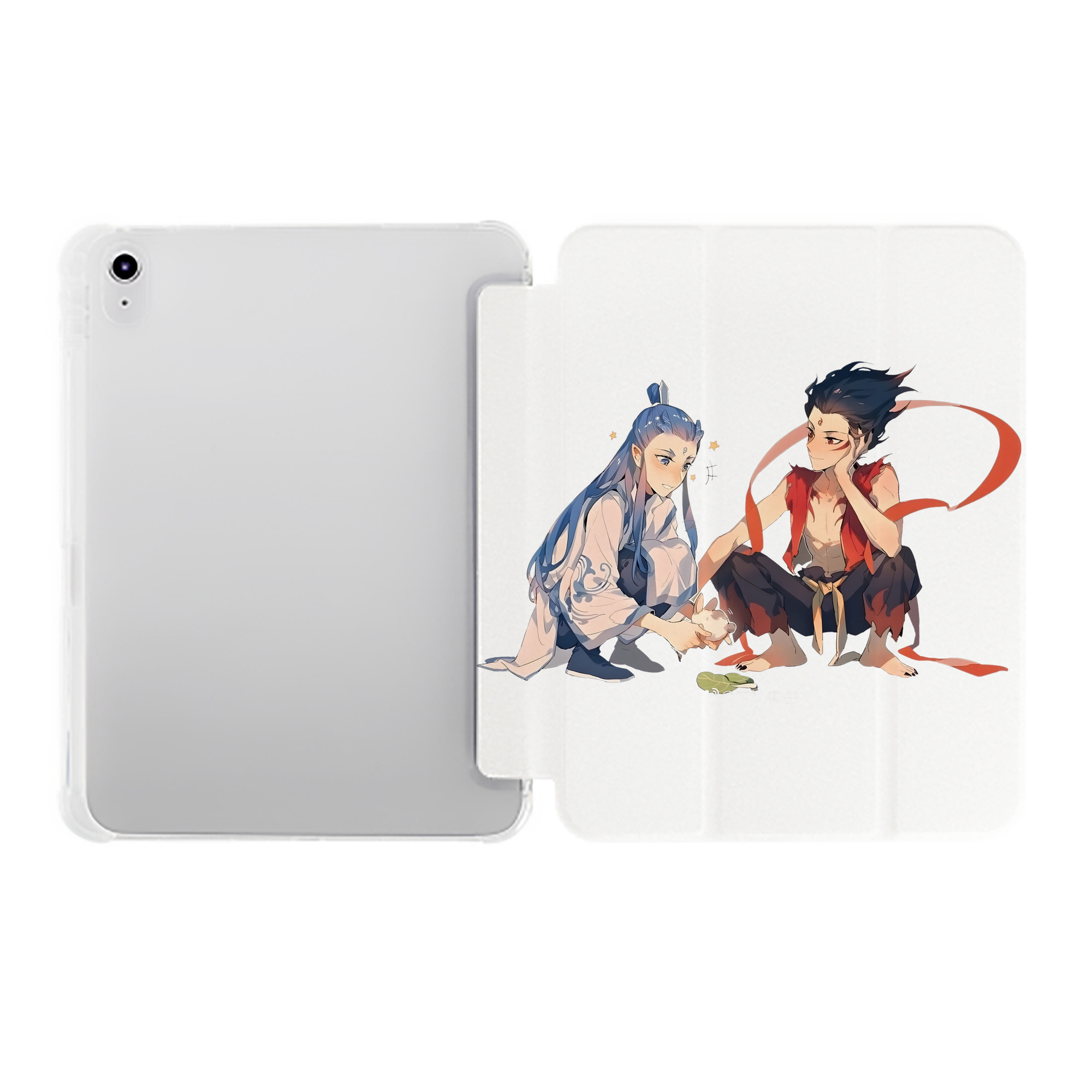 （画像用） Ne Zha 2 ナタ 魔童の大暴れ IPad ケース ペン収納付き 三つ折りスタンド PUレザー×シリコン 対応機種9.5/10.5/10.9インチ